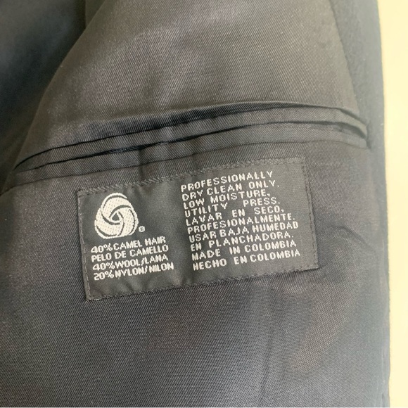 Stafford Formal Suit Blazer Black Camel Hair Wool Sport Coat Blazer Size 42L. - Picture 12 of 13